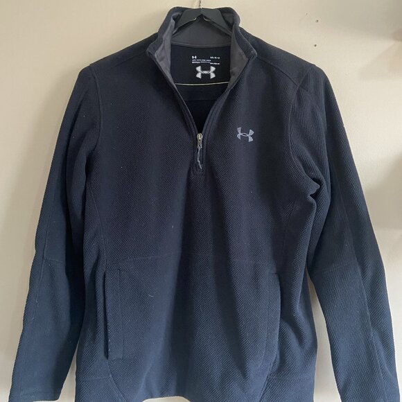 Under Armour COLDGEAR Half-Zip Loose Fit Sweater, Black Size US L - Picture 1 of 4
